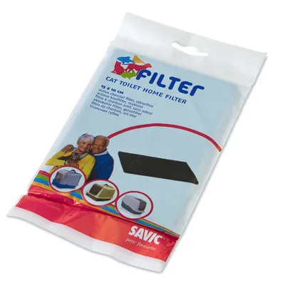 Savic Cat Toilet Home Filter, filtr s aktivním uhlím 15 x 10 cm, bez zápachu. Vhodné pro kryté kočičí toalety.