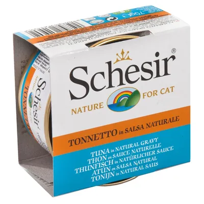Schesir Nature for Cat, tonno in salsa naturale. Confezione con lattina da 70g.