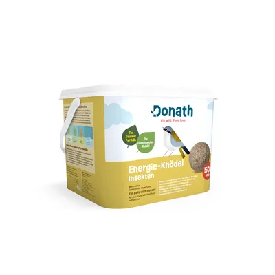 Dohath Energie-Knödel έντομα, κουβάς με 50 τεμάχια. Gourmet λιποσφαίρες για άγρια πουλιά χωρίς δίχτυ. Βάρος: 4,5 kg.