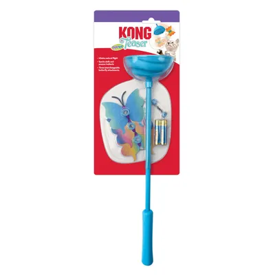 KONG Playful Teaser con tre attacchi a farfalla intercambiabili, batterie incluse. Giocattolo per gioco interattivo, simula movimenti di volo naturali.
