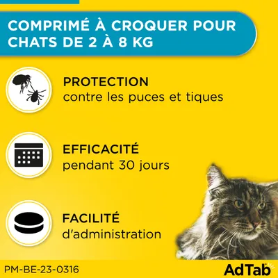 AdTab Comprimés à mâcher pour chat (2 à 8 kg)