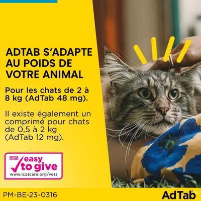 AdTab Comprimés à mâcher pour chat (2 à 8 kg)