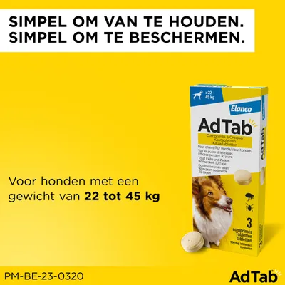 AdTab kauwtabletten voor honden van 22 tot 45 kg