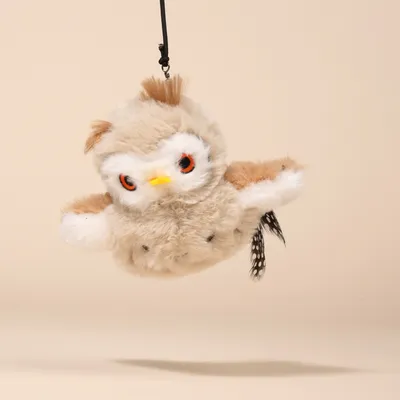 TIAKI Electronic Cat Dangler Toy Owl with Feathers