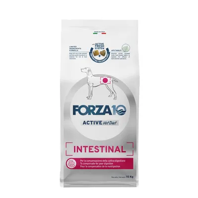 Forza10 Active Vet Diet Intestinal, formule à ingrédients limités, Active Fresh System, comprimé AFS, fabriqué en Italie, poids net : 10 kg.