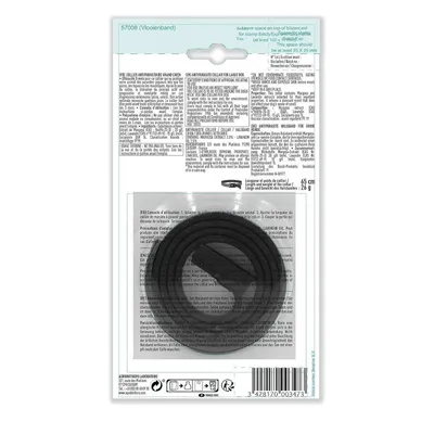 Emballage d’un collier antiparasitaire noir pour grands chiens, longueur 65 cm, poids 26 g. Notice et informations produit en plusieurs langues au dos.