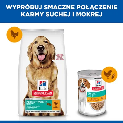 Hill's Science Plan Perfect Weight Adult 1+ Large, kurczak