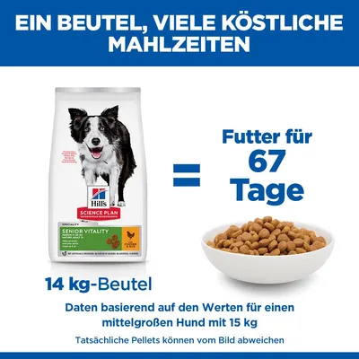 Hill's Science Plan Senior Vitality Mature Adult 7+ Medium mit Huhn & Reis