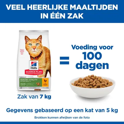 Hill's Science Plan Mature Adult Senior Vitality met Kip & Rijst