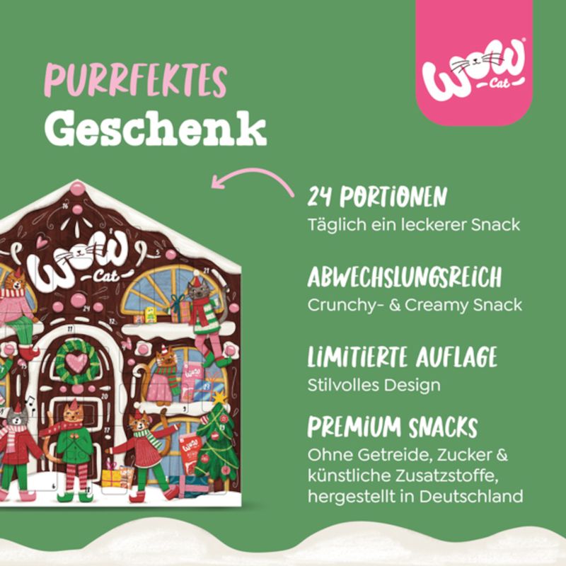 Purrfektes Geschenk: 24 Portionen, täglich ein leckerer Snack. Abwechslungsreich: Crunchy- & Creamy-Snack. Limitierte Auflage: Stilvolles Design. Premium Snacks: Ohne Getreide, Zucker, künstliche Zusatzstoffe.
