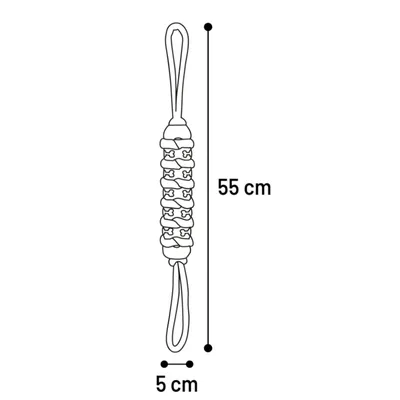 Diagramma di un gioco con le dimensioni: lunghezza 55 cm, larghezza 5 cm.