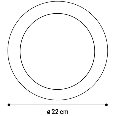 Diagram kruhu s průměrem 22 cm, označený popiskem 'ø 22 cm'.