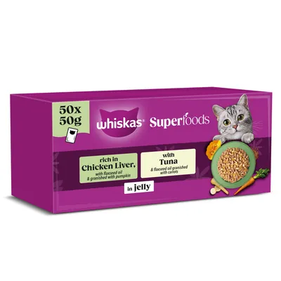 Whiskas 1+ Superfoods Mixed Selection in Jelly