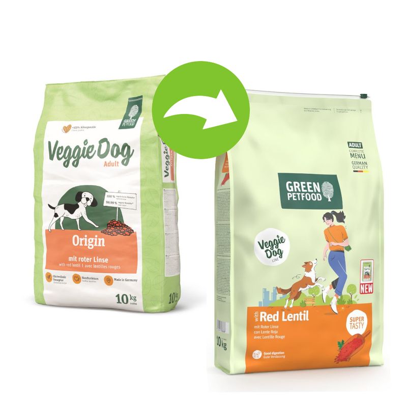 Green Petfood Veggie Dog mit Roter Linse