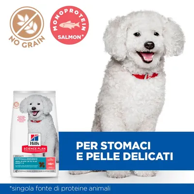 Hill's Science Plan Hypoallergenic Adult Small & Mini con Salmone Hill's Science Plan Hypoallergenic Adult Small & Mini con Salmone