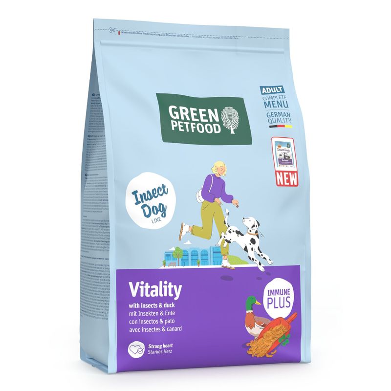 Green Petfood Vitality, insecte et canard