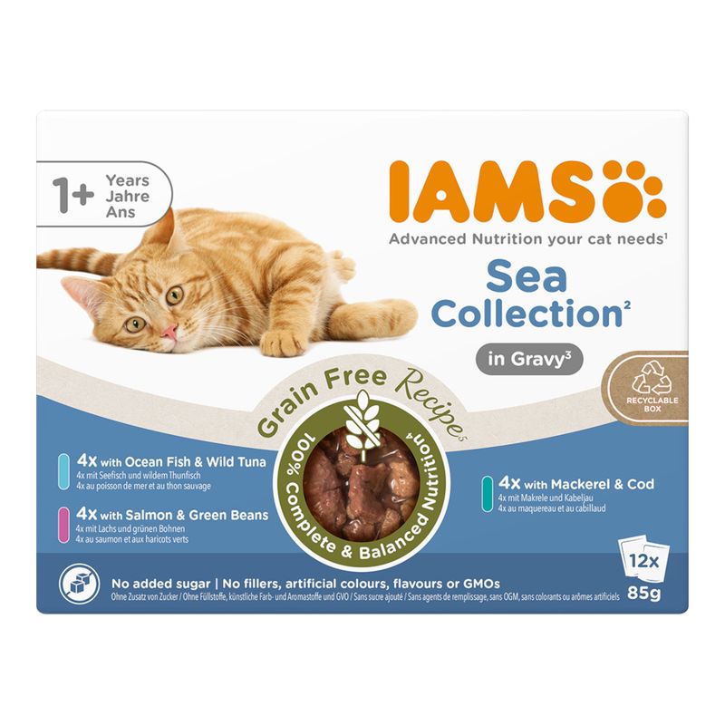 IAMS Advanced Nutrition Grain Free Sea Collection en salsa