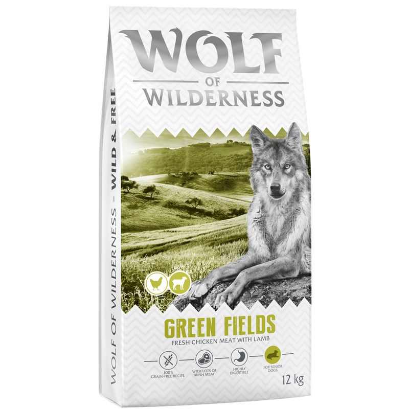 Wolf of Wilderness Senior «Green Fields» con cordero
