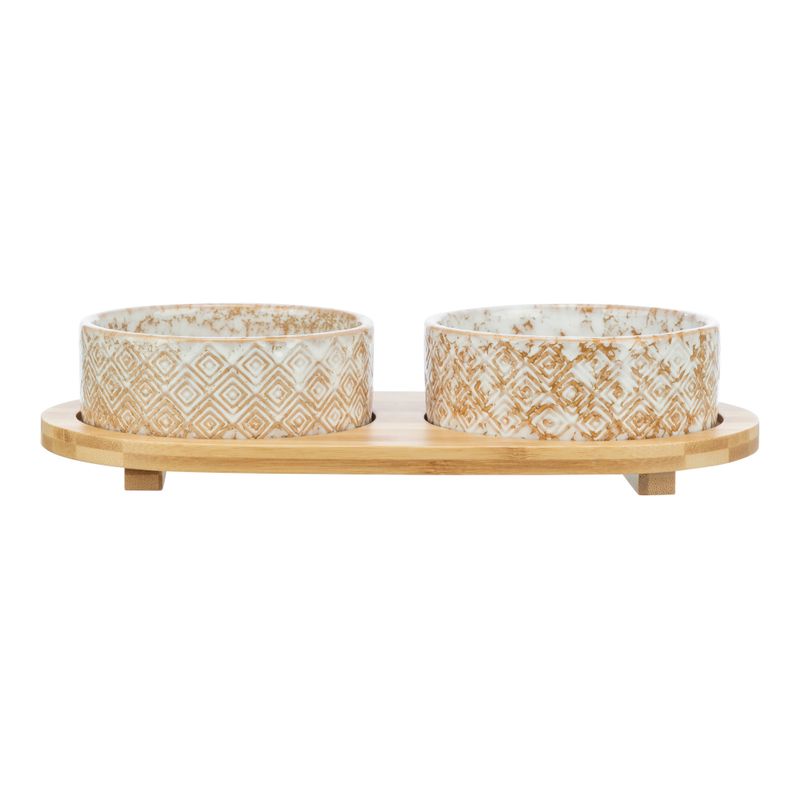 Trixie set de gamelles en céramique & bambou pour chat