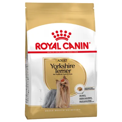 Royal Canin Adult Yorkshire Terrier, torrfoder för hundar från 10 månader. Speciell krokettform, stödjer pälsens hälsa och sund åldrande.