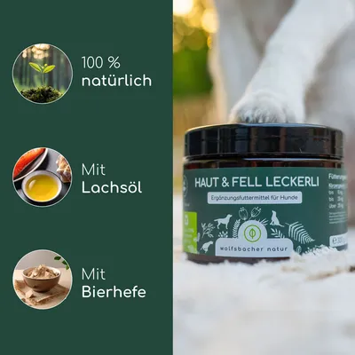 Wolfsbacher Natur Leckerli Haut & Fell