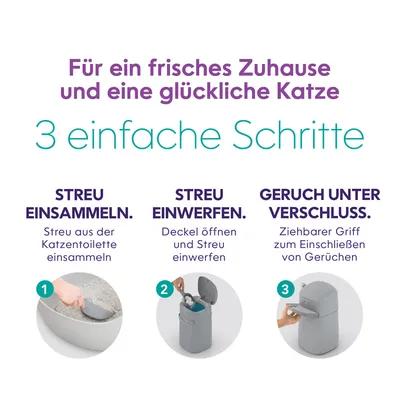 Litter Genie EasyRoll Katzenstreu-Entsorgungseimer, grau