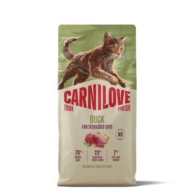 Carnilove True Fresh для стерилизованных взрослых кошек, утка
