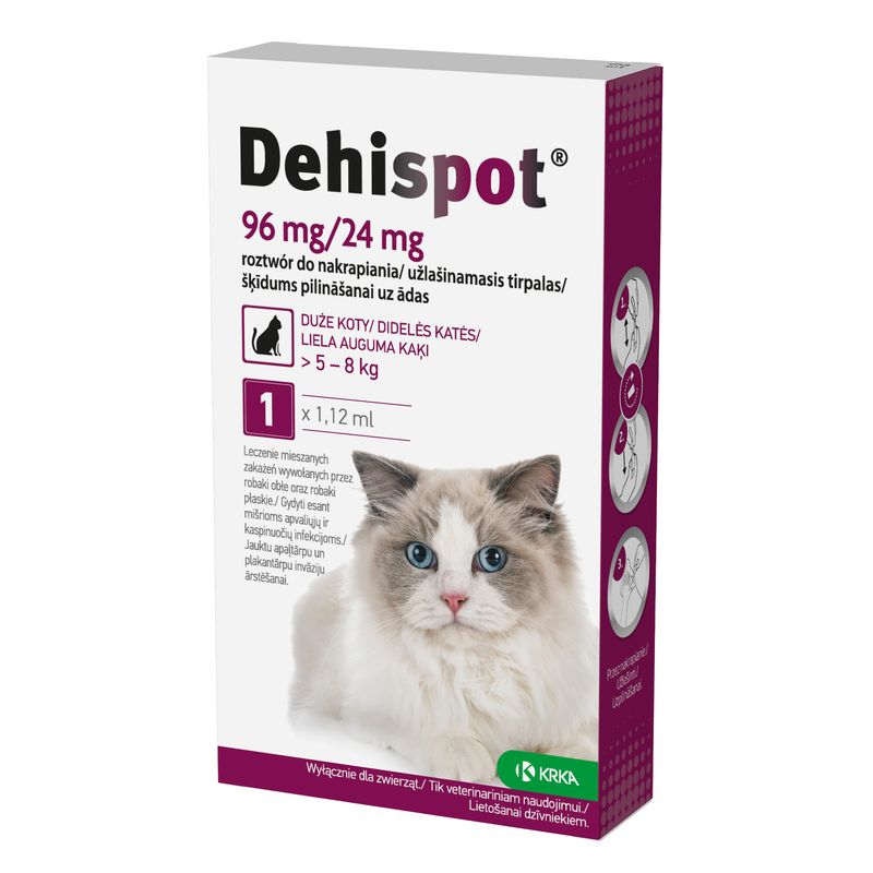 Dehispot Spot-On dla kotów, 5 - 8 kg