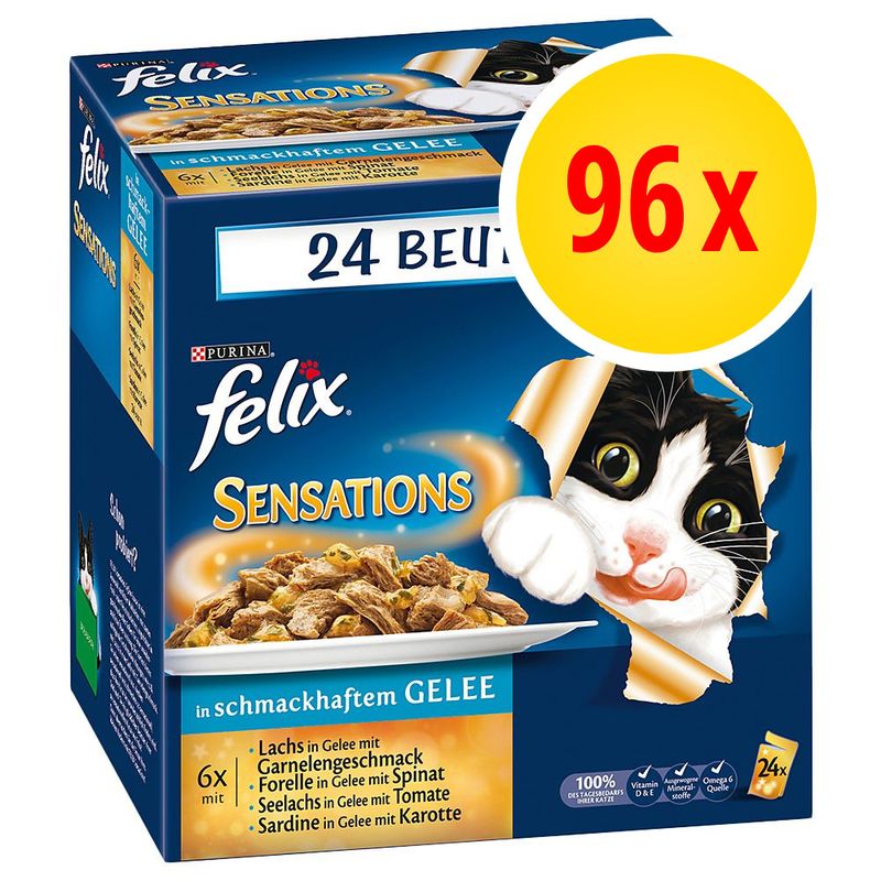 Felix Sensations Maaltijdzakjes Voordeelpakket: 96 x 85 g