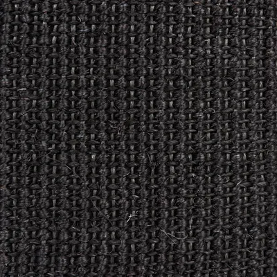 Nahaufnahme eines schwarzen, grob gewebten Stoffes mit sichtbarer Textur.