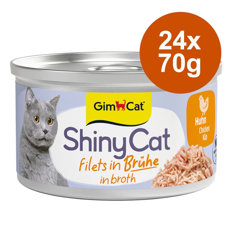 GimCat ShinyCat Filetto in Brodo 24 x 70 g Alimento umido per gatto