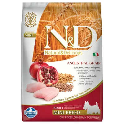 Set prova misto! Farmina N&D Low Grain Adult Mini Crocchette cane - Mix 3: 7 kg Pollo e Melograno + 7 kg Agnello e Mirtillo Set prova misto! Farmina N&D Low Grain Adult Mini Crocchette cane - Mix 3: 7 kg Pollo e Melograno + 7 kg Agnello e Mirtillo