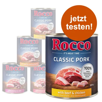 Rocco Classic Pork Nassfutter, 800g Dose, Sorten: mit Rind & Huhn, mit Huhn & Kalb, mit Rind & Geflügelherzen. 100% frische Zutaten, getreidefreie Rezeptur. Jetzt testen! Rocco Classic Pork Nassfutter, 800g Dose, Sorten: mit Rind & Huhn, mit Huhn & Kalb, mit Rind & Geflügelherzen. 100% frische Zutaten, getreidefreie Rezeptur. Jetzt testen!