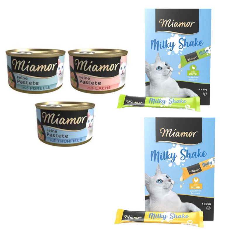 24 x 85 г Miamor Paté влажный корм для кошек  + Milky Shake 8 x 20 г в подарок!