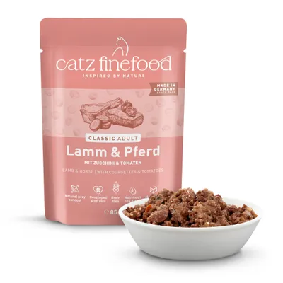 Sparpaket catz finefood 64 x 85 g - Lamm & Pferd Sparpaket catz finefood 64 x 85 g - Lamm & Pferd