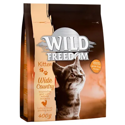 Wild Freedom Kitten Wide Country, 100% grain-free recipe, lots of fresh poultry meat, 400g. Inspired by your cat's natural instincts.