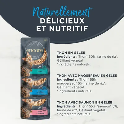 Lot mixte Encore en gelée 20 x 50 g sachets pour chat