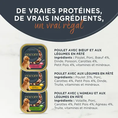 Lot mixte Encore 5 x 150 g barquettes pour chien