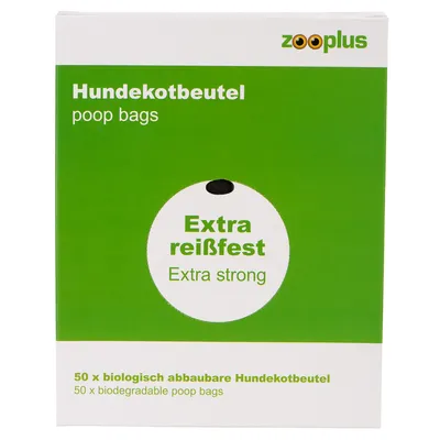 zooplus Hundekotbeutel, poop bags, Extra reißfest, Extra strong, 50 x biologisch abbaubare Hundekotbeutel, 50 x biodegradable poop bags