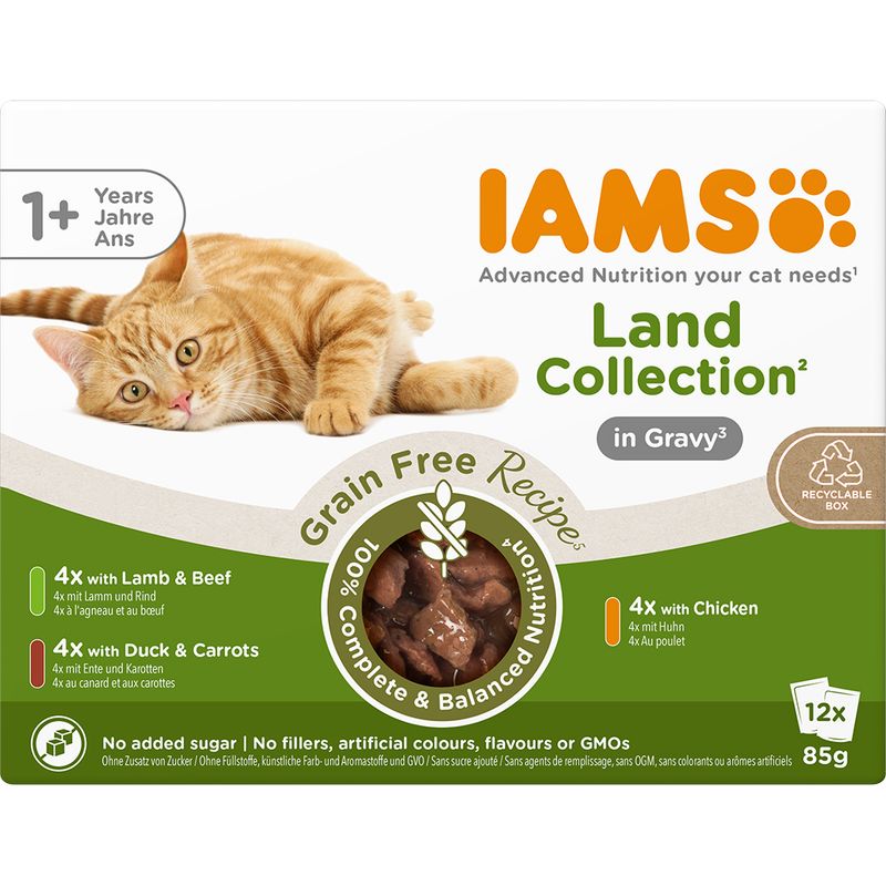IAMS Advanced Nutrition Grain Free Land Collection in Saus