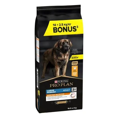 14 kg of 12 kg + 2 kg / 2,5 kg gratis Purina Pro Plan droogvoer voor honden Bonusbag 16,5 kg