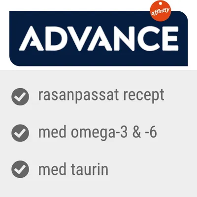 ADVANCE, affinity. rasanpassat recept, med omega-3 & -6, med taurin
