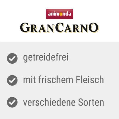 Animonda GranCarno. Getreidefrei, mit frischem Fleisch, verschiedene Sorten.