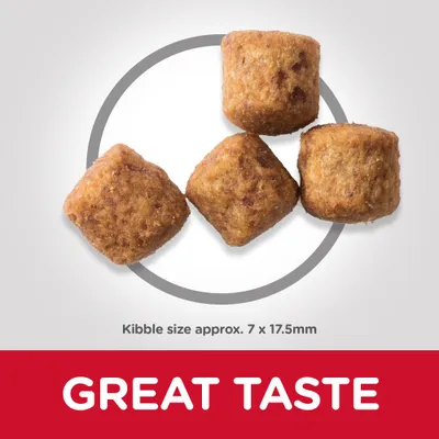Neljä nappulaa, koko noin 7 × 17,5 mm. Teksti: GREAT TASTE.