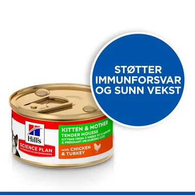 Hill's Science Plan Kitten & Mother Tender Mousse med kylling og kalkun