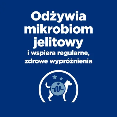 Odżywia mikrobiom jelitowy i wspiera regularne, zdrowe wypróżnienia