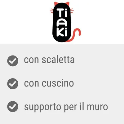 Tiaki. con scaletta, con cuscino, supporto per il muro