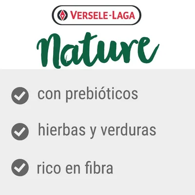 Versele-Laga Nature: con prebióticos, hierbas y verduras, rico en fibra.