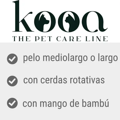 kooa THE PET CARE LINE. pelo mediolargo o largo, con cerdas rotativas, con mango de bambú. kooa THE PET CARE LINE. pelo mediolargo o largo, con cerdas rotativas, con mango de bambú.