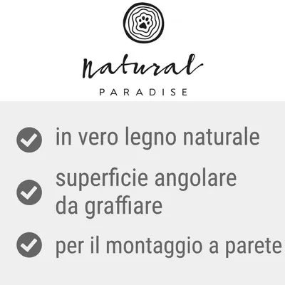 natural PARADISE: in vero legno naturale, superficie angolare da graffiare, per il montaggio a parete